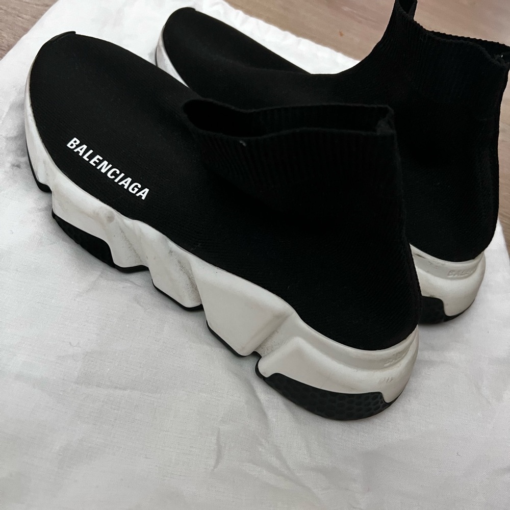 Balenciaga Black and White Sock Sneakers